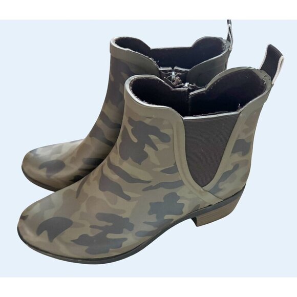 LUCKY BRAND Camouflage Chelsea Ankle Rain Waterproof Boots Sz 6 - Picture 5 of 8